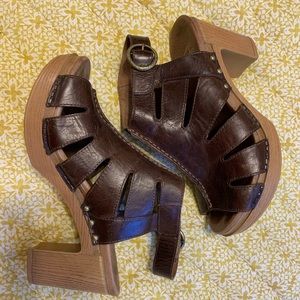 Dansko peep toe strappy heel